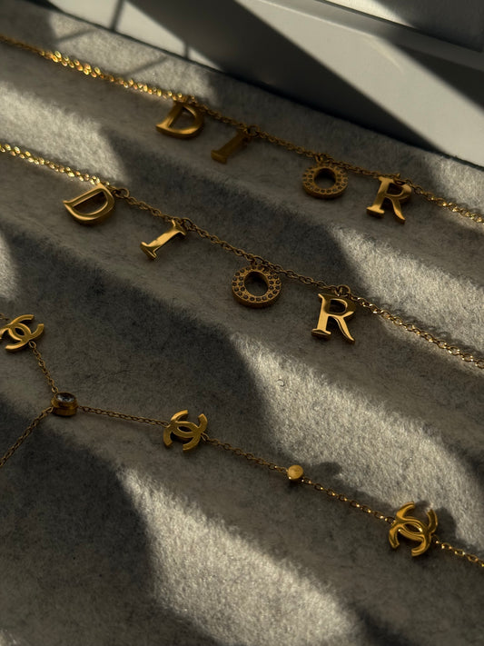 Golden initial Necklace